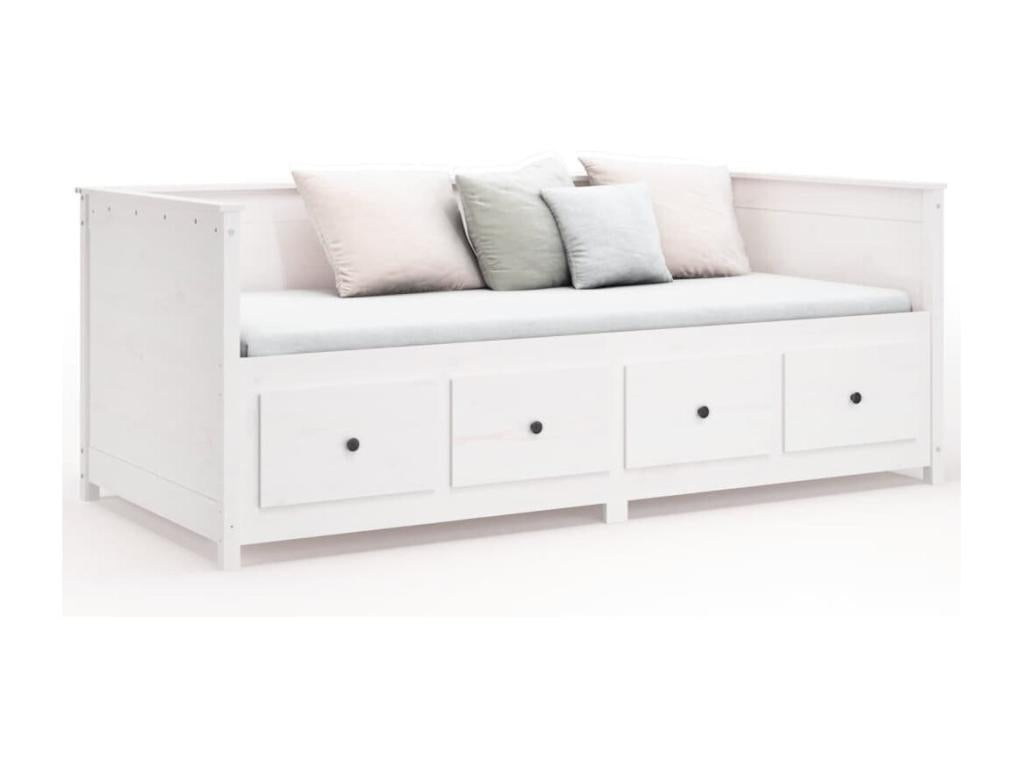 White daybed 100x200 cm solid pine wood