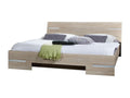 Adult bedroom set in oak-effect particleboard - Dimensions 180x200 cm