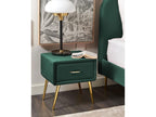 Meubiana bedside table in emerald green velvet