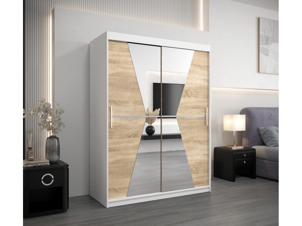Maroko Sliding Door Wardrobe 200/150/62 2 Doors White/Homzora