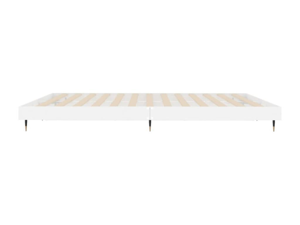 High-gloss white bed frame 180x200 engineered wood