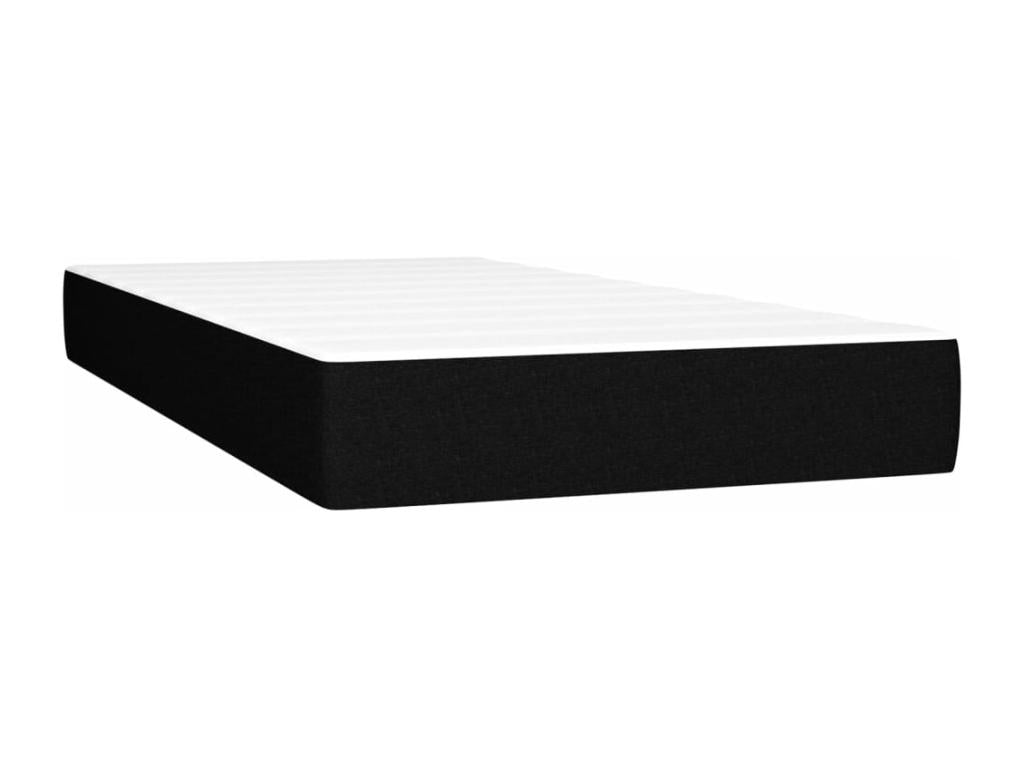 Upholstered bed base and mattress, black, 80x200 cm, fabric