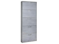 Concrete-effect shoe cabinet with 5 drawers, holds 15 pairs of shoes, H.164 cm - TIDY