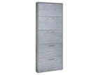 Concrete-effect shoe cabinet with 5 drawers, holds 15 pairs of shoes, H.164 cm - TIDY