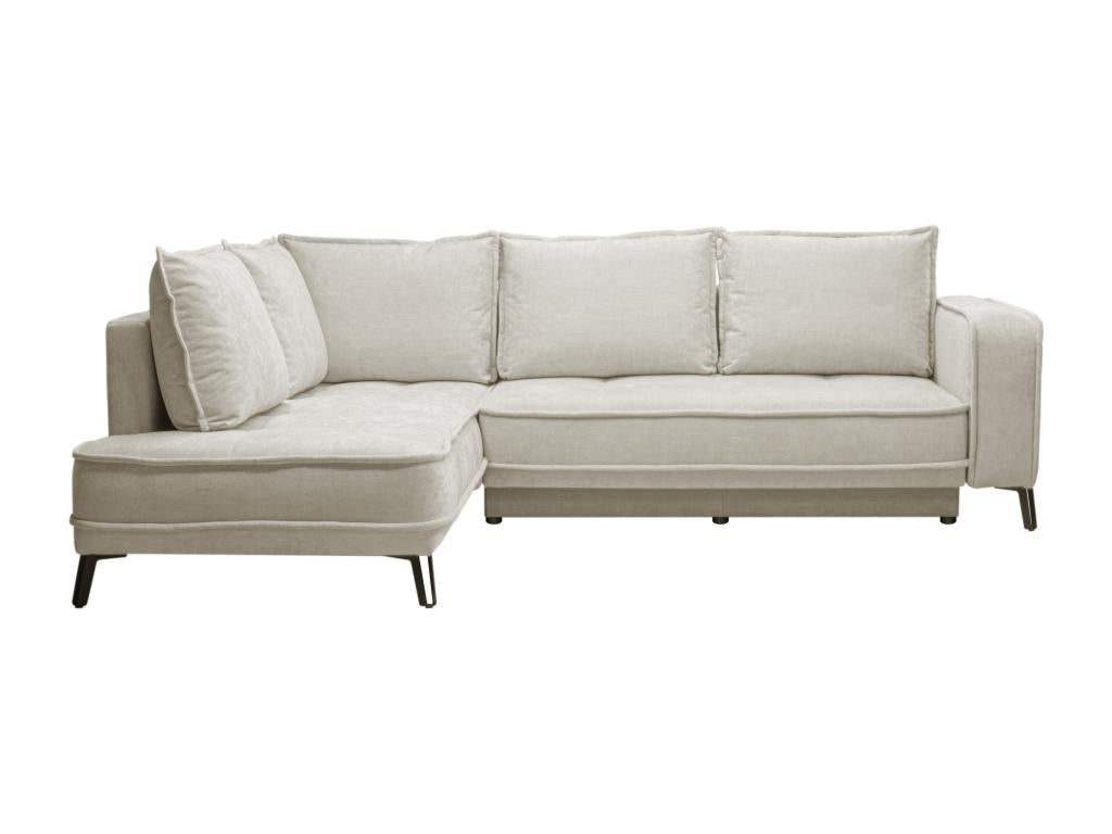 BALCORIA left-hand corner sofa bed in beige fabric by Meubiana