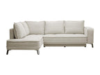 BALCORIA left-hand corner sofa bed in beige fabric by Meubiana