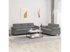 2-piece sofa set with dark grey microfiber fabric cushions