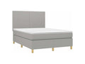 Meubiana bed base with light grey mattress 140x200 fabric