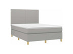 Meubiana bed base with light grey mattress 140x200 fabric