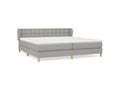 Meubiana bed base with light grey 200x200 mattress, fabric