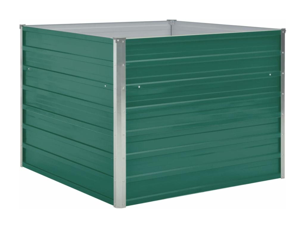 Planter 100x100x77 cm Galvanized Steel Green