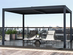 Meubiana anthracite freestanding electric bioclimatic aluminum sunshade with adjustable louvers, 12 m² - Meubiana