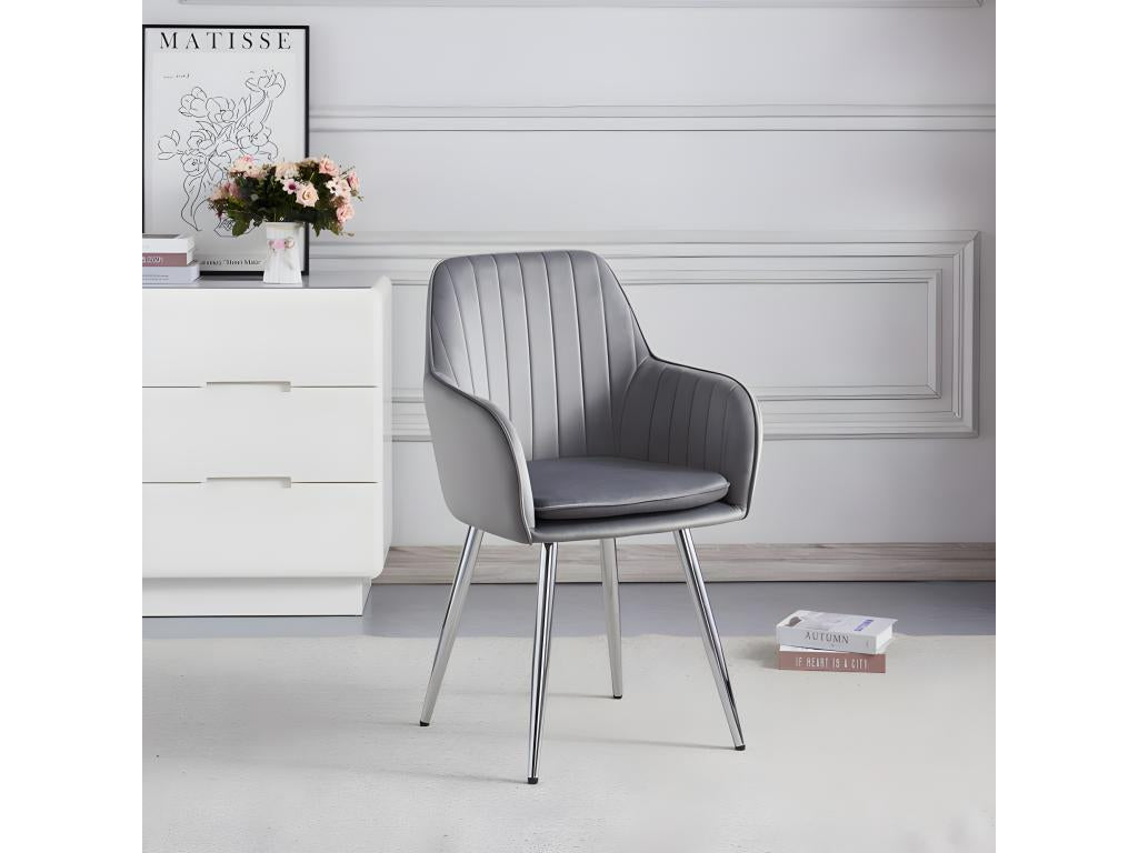 Set of 2 CANVAS chairs in velvet with Meubiana legs, Anthracite