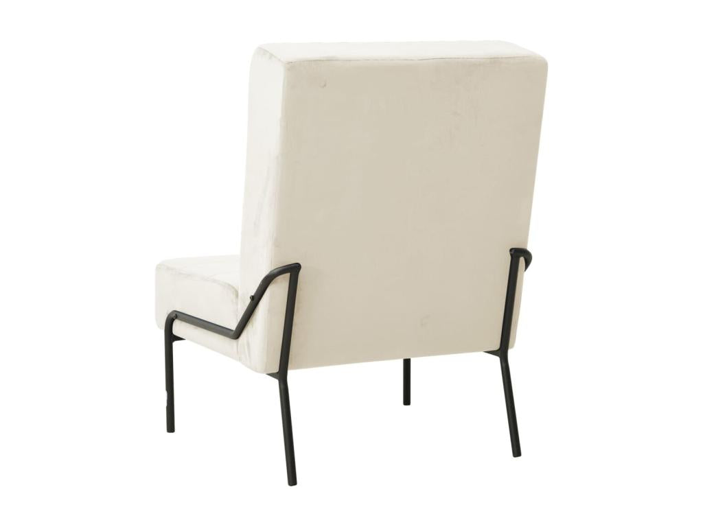 Relaxation chair 65x79x87 cm Cream white velvet