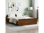 Bed frame with headboard and footboard, brown oak, 135x190