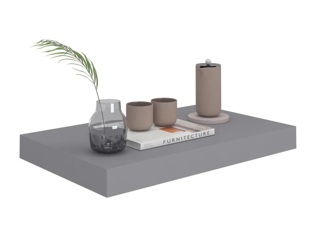 Floating wall shelf, grey, 40x23x3.8 cm, MDF