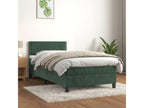 Upholstered bed base and mattress, dark green, 80x200 cm, velvet