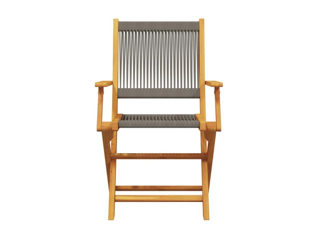 Meubiana 3-piece set, grey polypropylene and solid wood