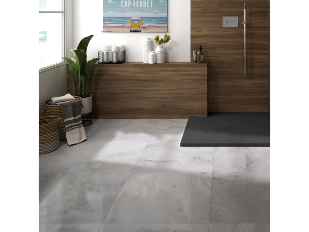 Meubiana 160x100 Kinerock evo biolex rectangular black shower tray