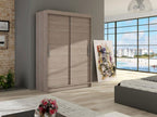 Meubiana 117 Wardrobe, Truffle Oak, 200x120x58cm, Sliding Wardrobe Doors
