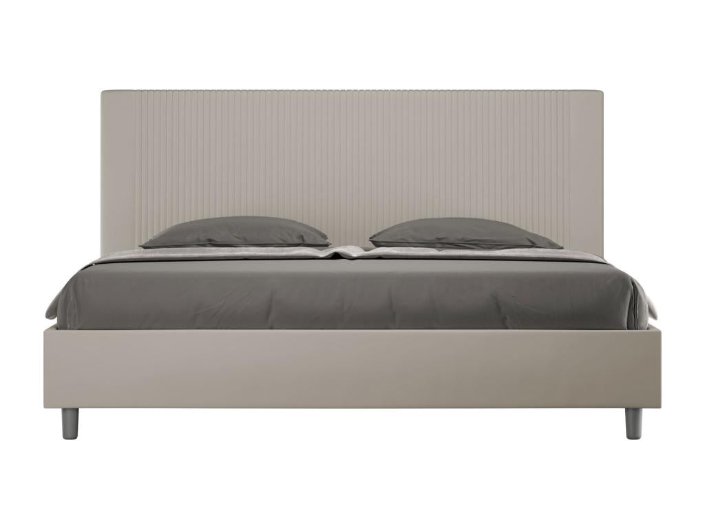 Meubiana size bed with 200x210cm upholstered slatted base in Meubiana faux leather