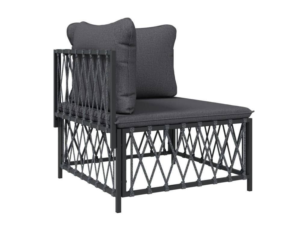 7-piece garden furniture set with anthracite steel cushions