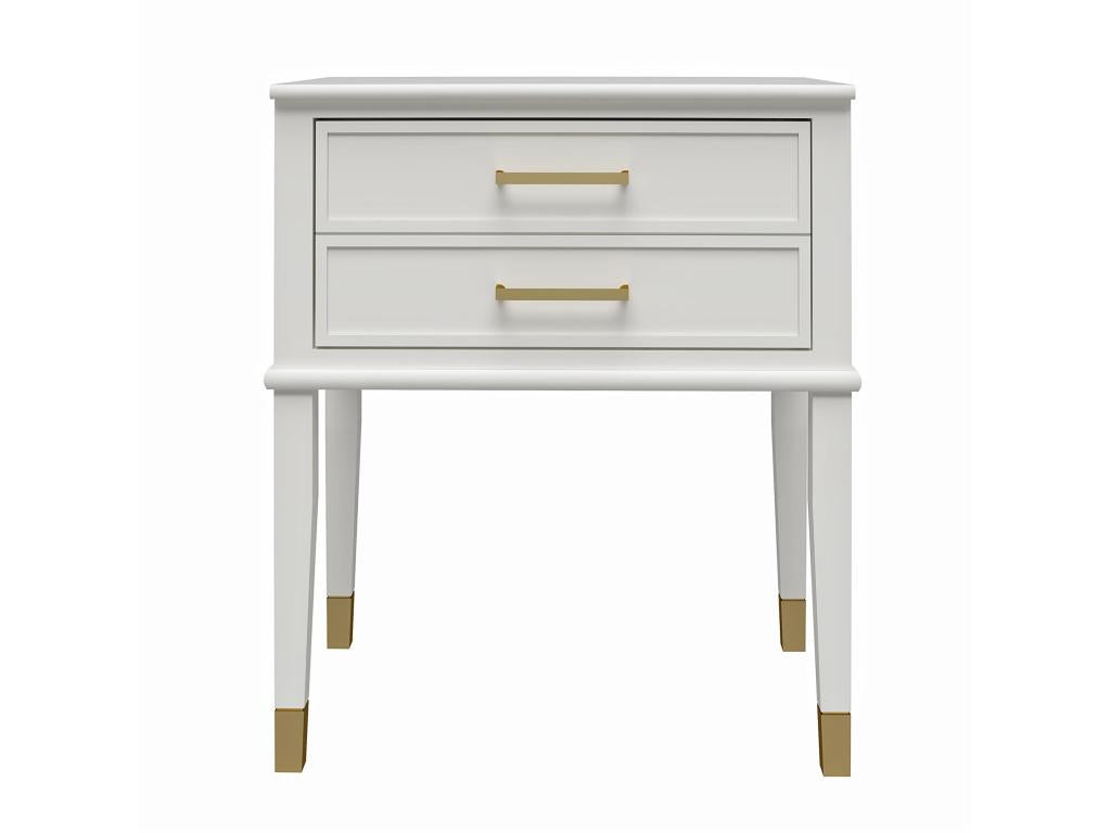 Westerleigh - Side table with 2 drawers in white MDF