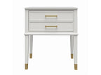 Westerleigh - Side table with 2 drawers in white MDF