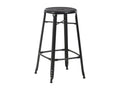 Set of 4 black steel bar stools