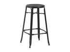 Set of 4 black steel bar stools