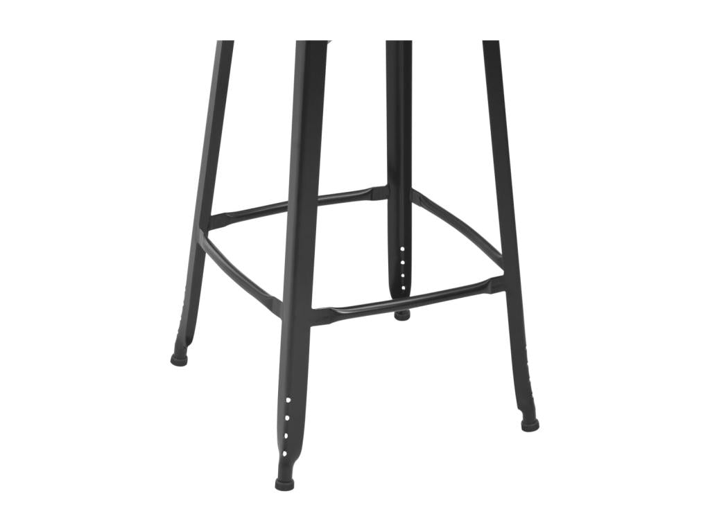 Set of 4 black steel bar stools