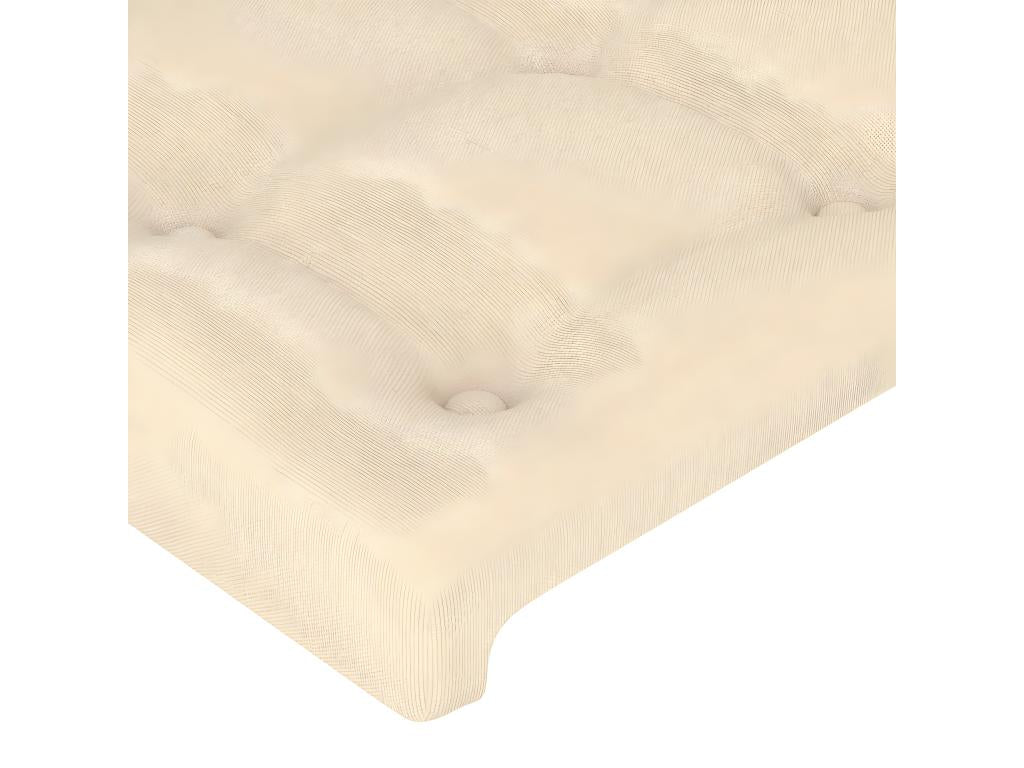 Headboard with wings, Cream, 147x16x118/128 cm, Fabric