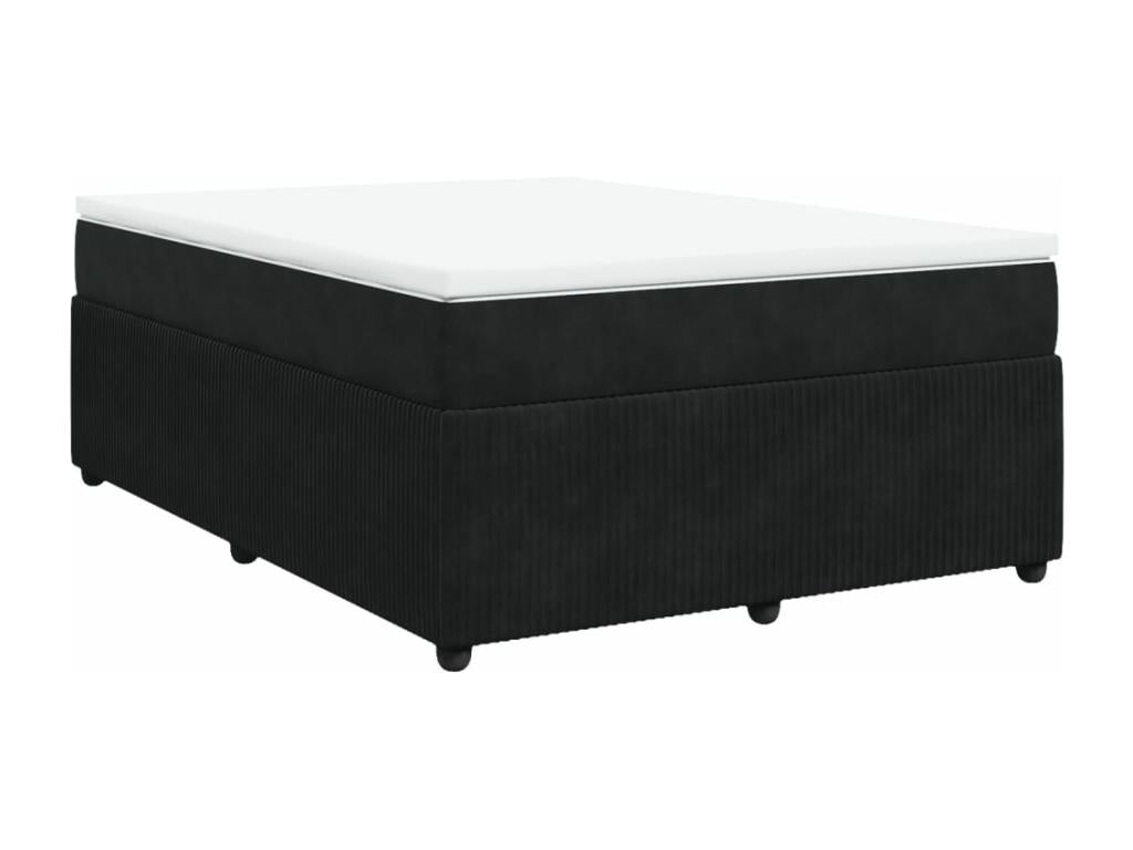 Homzora bed base and mattress, black, 160x200 cm, velvet