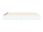 White bed frame 135x190 cm engineered wood