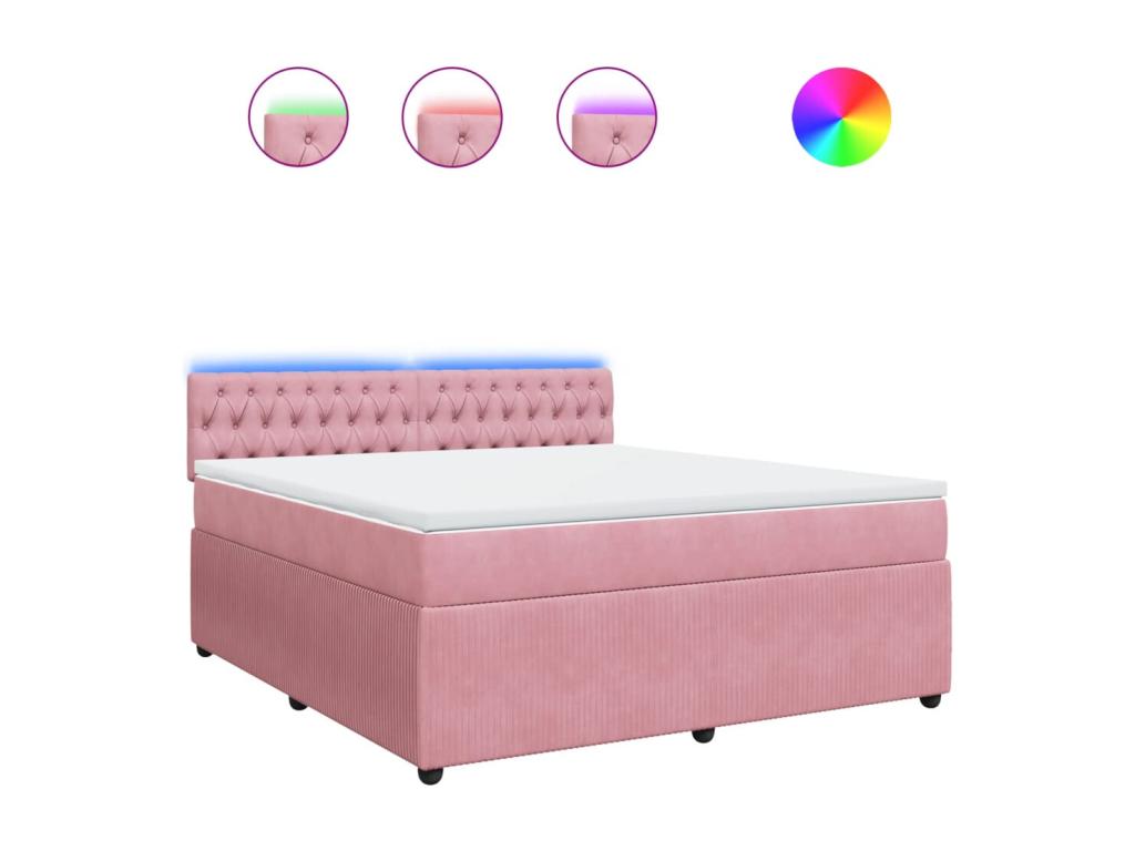 Meubiana bed base with mattress, Rose 180x200 cm, Velvet