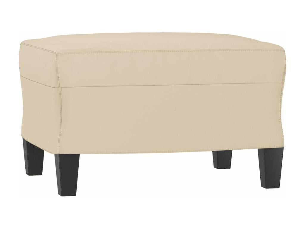 Armchair with footrest, cream, 60 cm, microfiber fabric