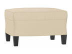 Armchair with footrest, cream, 60 cm, microfiber fabric