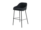 Modern fabric stool with black metal legs, Meubiana - Dark Grey - Seat height 76 cm