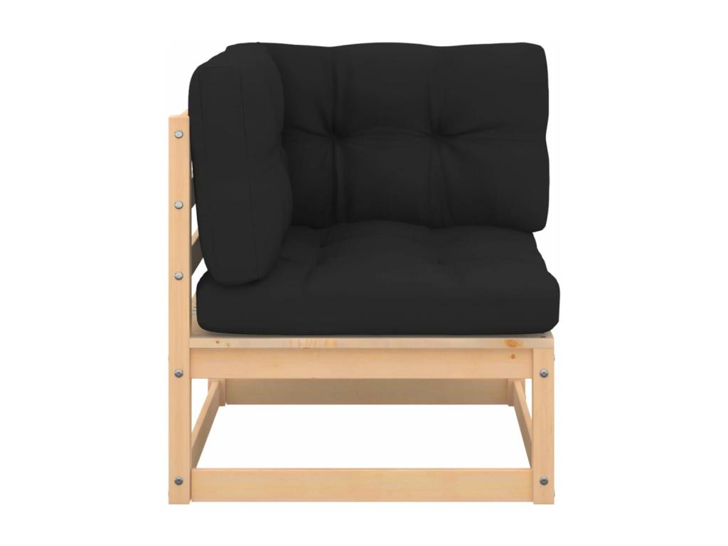 9-piece garden furniture set with cushions, solid pine wood