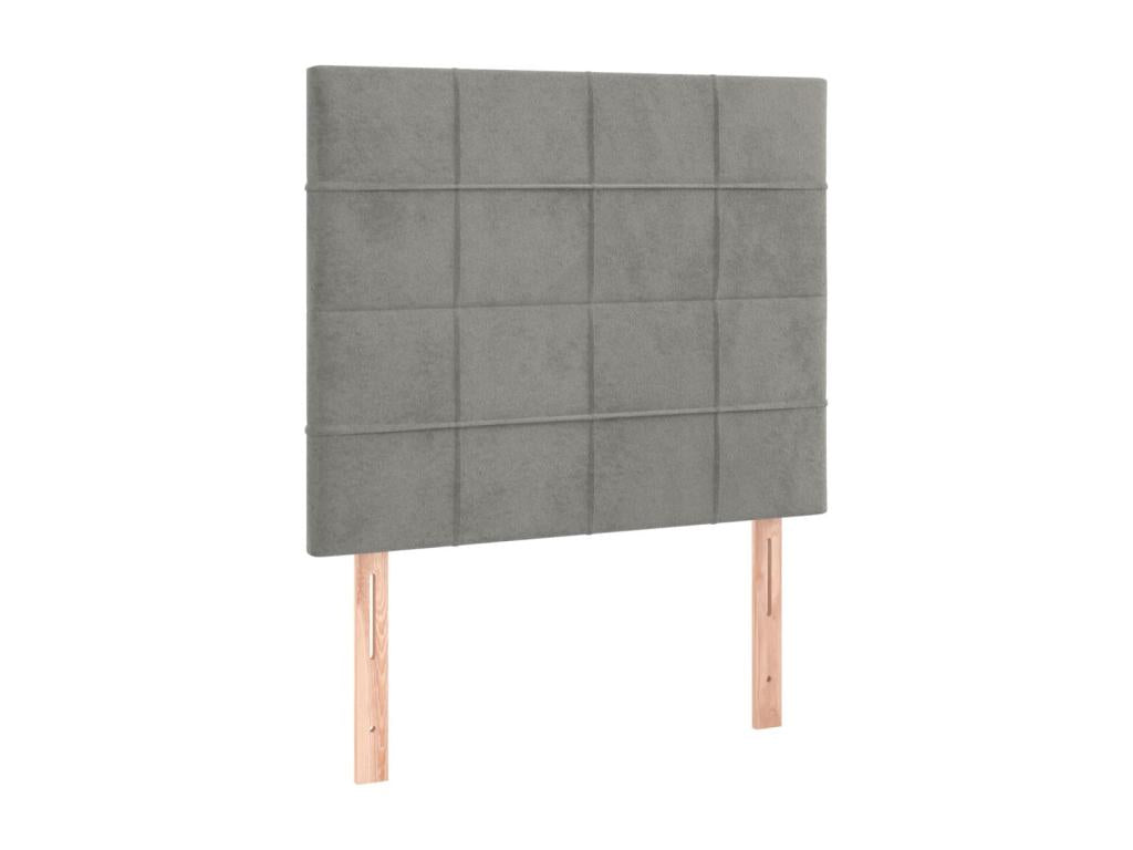 2-piece headboard set, light grey, 80x5x78/88 cm, velvet