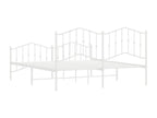 Metal bed frame with headboard and footboard, white, 160x200