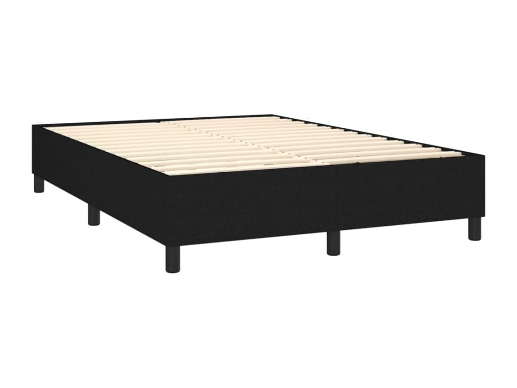 Meubiana bed base and mattress with LED light, black, 140x190 cm, fabric
