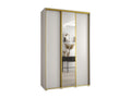 Meubiana 3-Door Sliding Wardrobe 235.2/150/45 3 Doors White/White/Gold