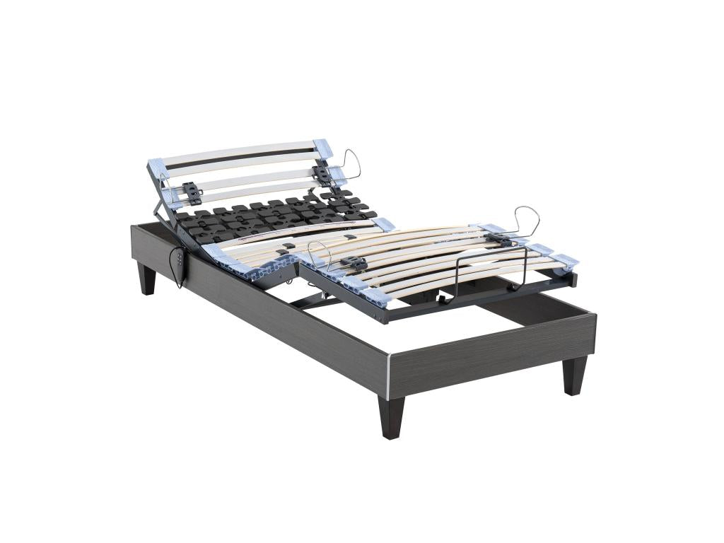 Meubiana 50 electric bed base, dark oak finish, 2x90x200