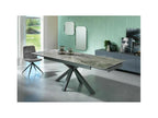 Extendable table from 160cm to 240cm with a modern ceramic top on tempered glass and anthracite marble finish