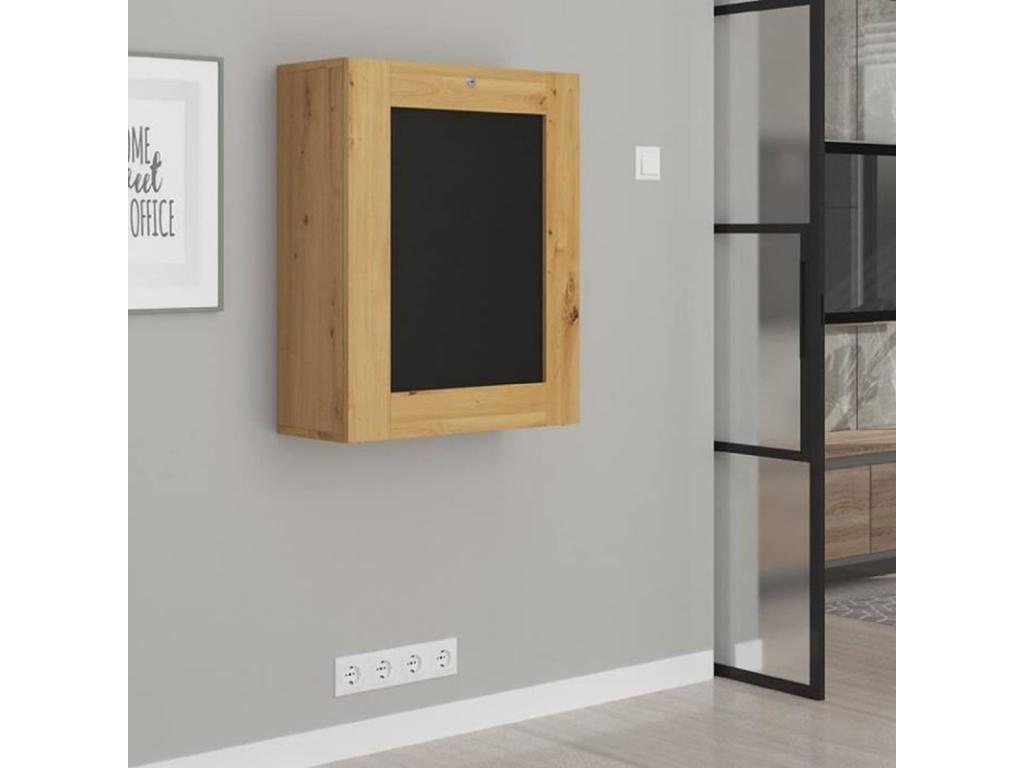 Meubiana Folding Desk, Wall-Mounted Folding Computer Table, Home Office Desk, Oak Finish - Matte Black