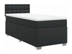 Meubiana bed base with black 80x200cm faux leather mattress