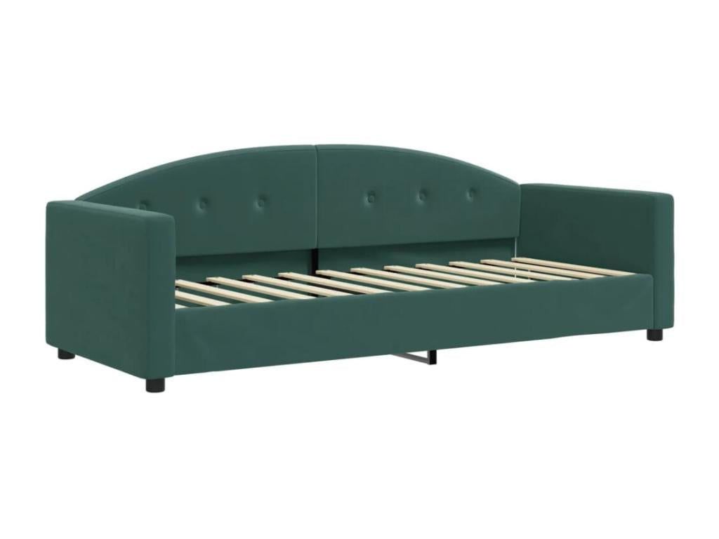 Daybed with pull-out bed, mattress not included, dark green, 80x200 cm