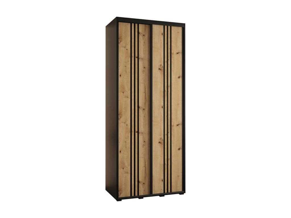 Meubiana 6 Sliding Door Wardrobe 235.2/100/45 2 Doors Black/Meubiana/Black