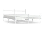 Metal bed frame with headboard and footboard, white, 193x203